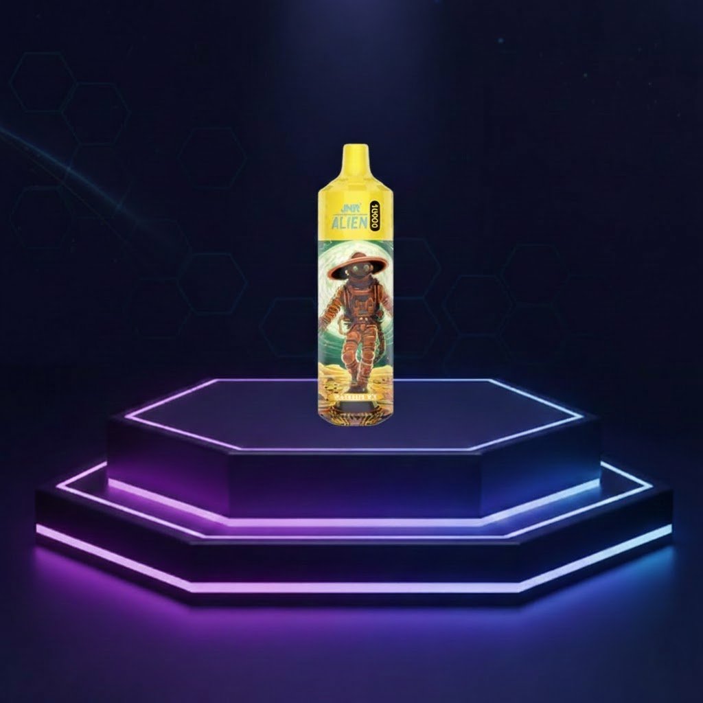 Jednorazowy e‑papieros JNR Alien 10K — Banana Ice, 10 000 buchów