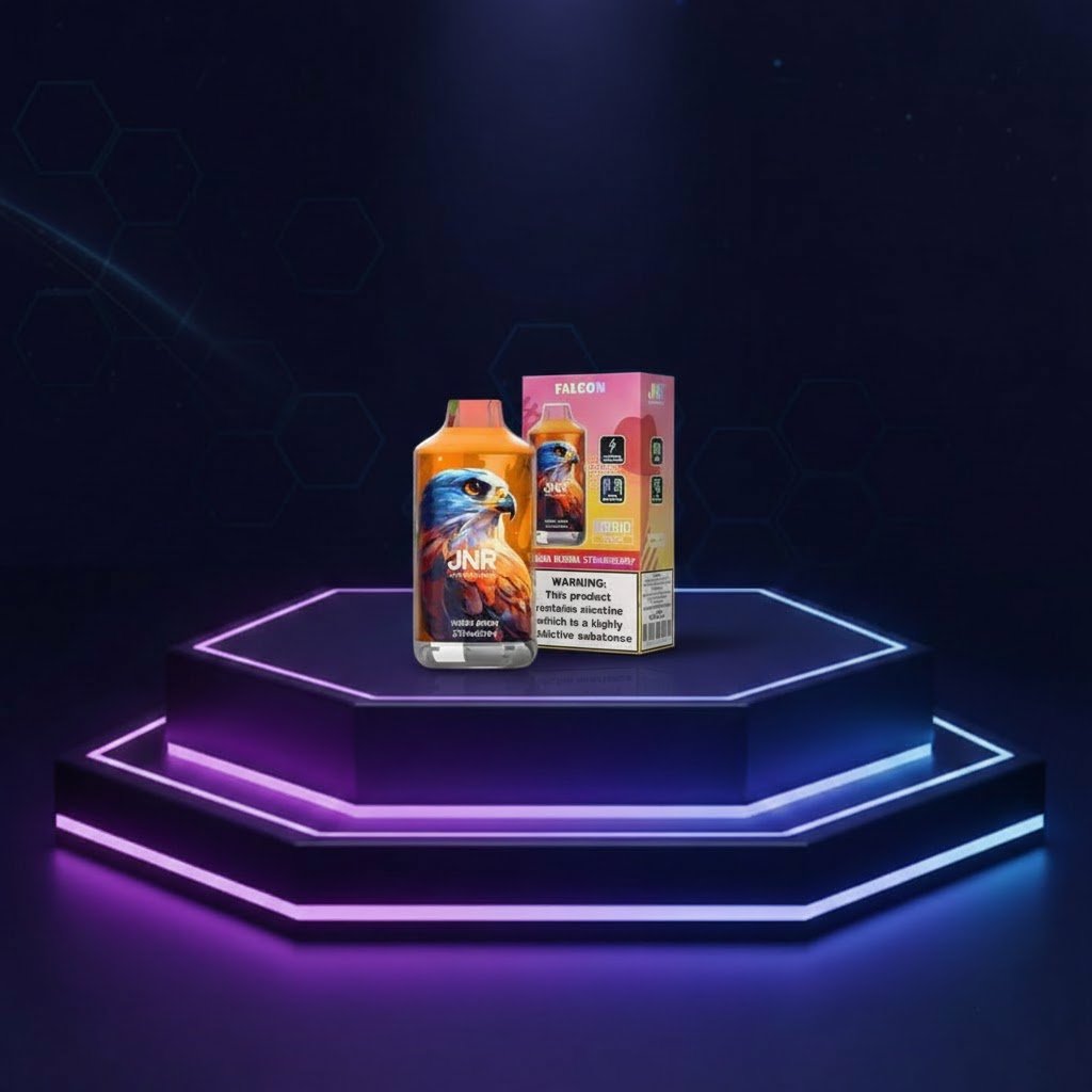 Jednorazowy e‑papieros JNR Falcon 16K — Hubba Bubba Strawberry, 16 000 buchów