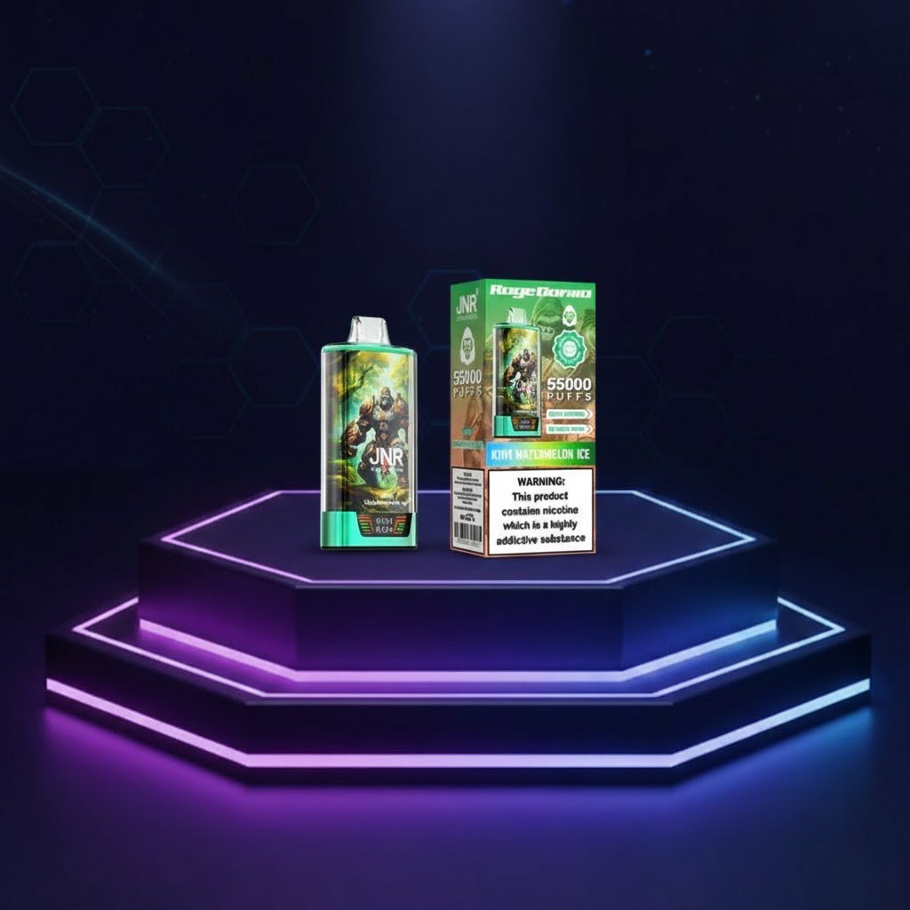 Jednorazowy e‑papieros JNR RageGorilla 55K — Kiwi Watermelon Ice, 55 000 buchów